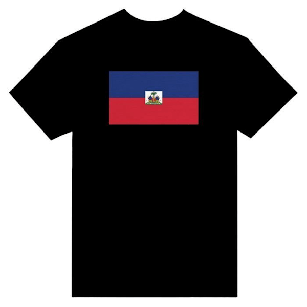 Haiti Flag T-shirt i svart färg Svart XXXXL