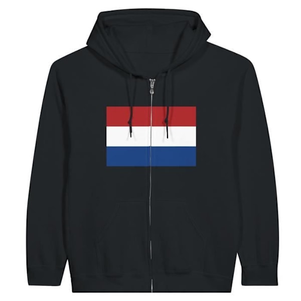 Holland Flag Hættetrøje med lynlås i sort Svart XXXL