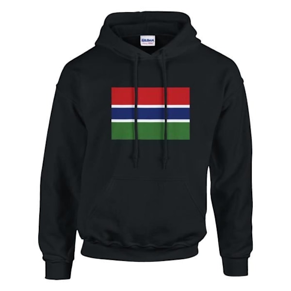 Gambia Flag -huppari mustana Svart XXXL