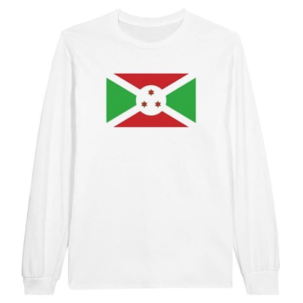 Burundi Flag langærmet T-shirt i hvid Vit M