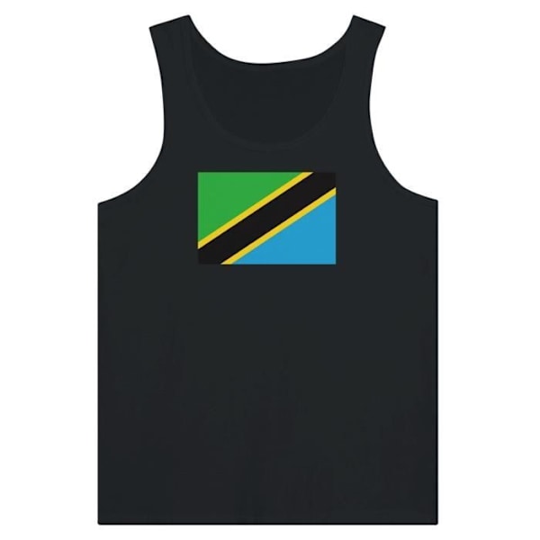 Tanzania Flag Tank Top i Svart Svart XS