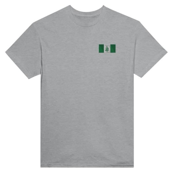 Norfolk Island Flag Broderi T-shirt i grå Grå M