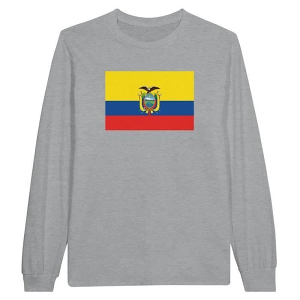 Ecuador Flag langærmet T-shirt i grå Grå S