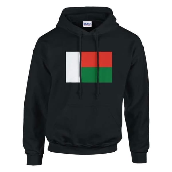 Hættetrøje - PIXELFORMA - Madagascar Flag - Sort - Bomuld-Polyester - Miljøvenlig Svart XL