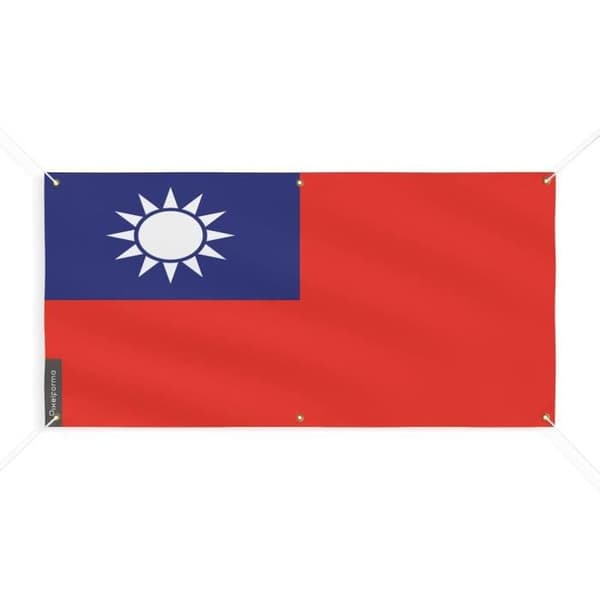 Taiwan Flag Banner 6 Øjer 170x340cm i polyester