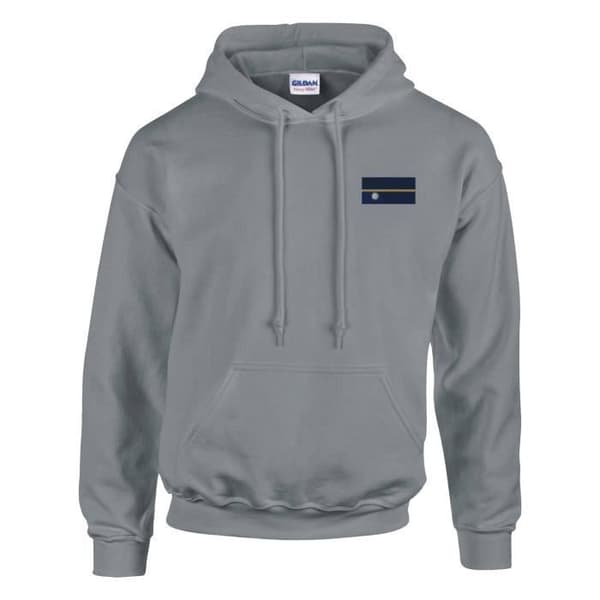Hættetrøje - PIXELFORMA - Nauru Flag - Grå - Lange ærmer - Unisex Grå S