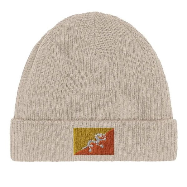 Bonnet Drapeau Bhoutan en Beige Beige