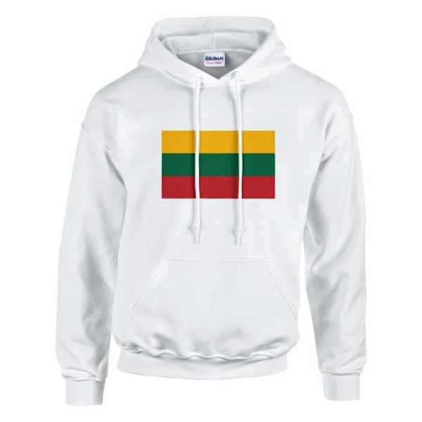 Lithuania Flag Hoodie i vit Vit jag