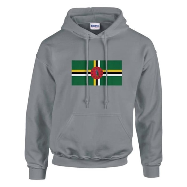 Dominica Flag Hoodie i grått Grå XXXL