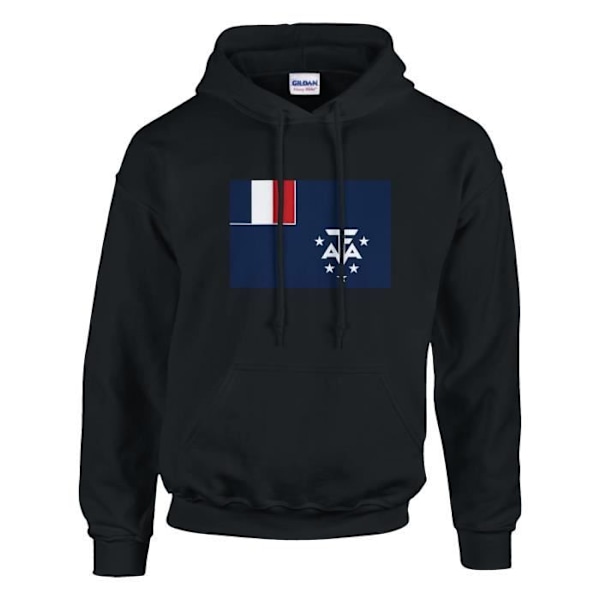 French Antarctica Flag hættetrøje i sort Svart XXXL