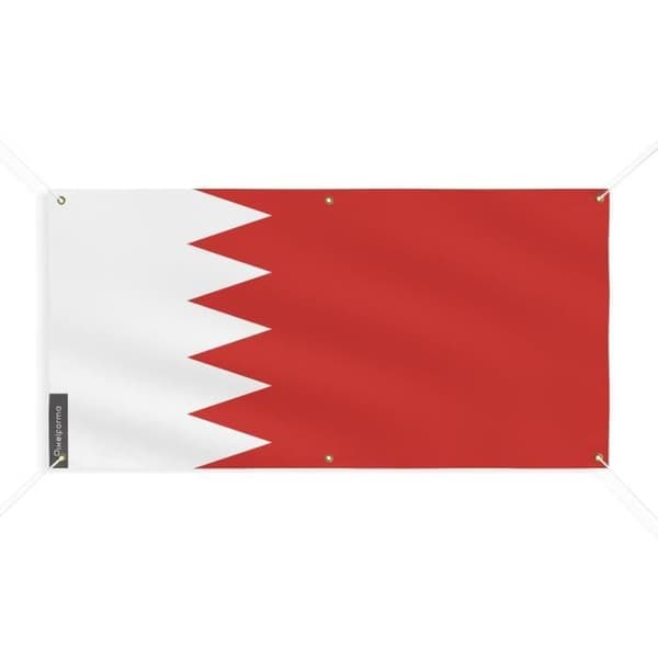 Bahrain flaggbanner - PIXELFORMA - 6 öljetter - 40x80cm - Slitstark polyester