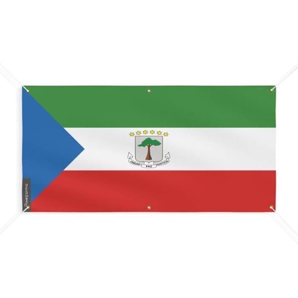 Banner Flag Ækvatorialguinea 6 Øjer 130x260cm i polyester