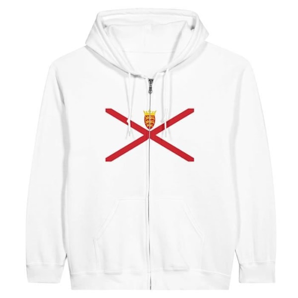 Jersey Flag Zip Hoodie i Vit Vit jag