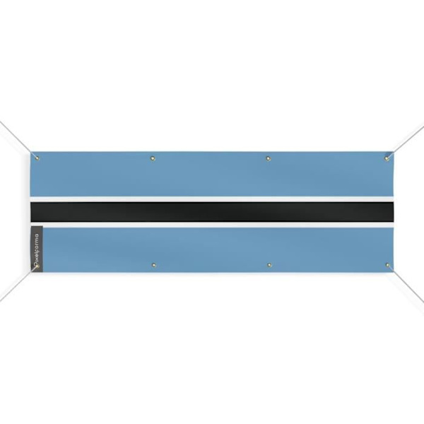 Flagbanner - PIXELFORMA - Botswana - 8 øjer - 150x450 cm - Holdbar polyester
