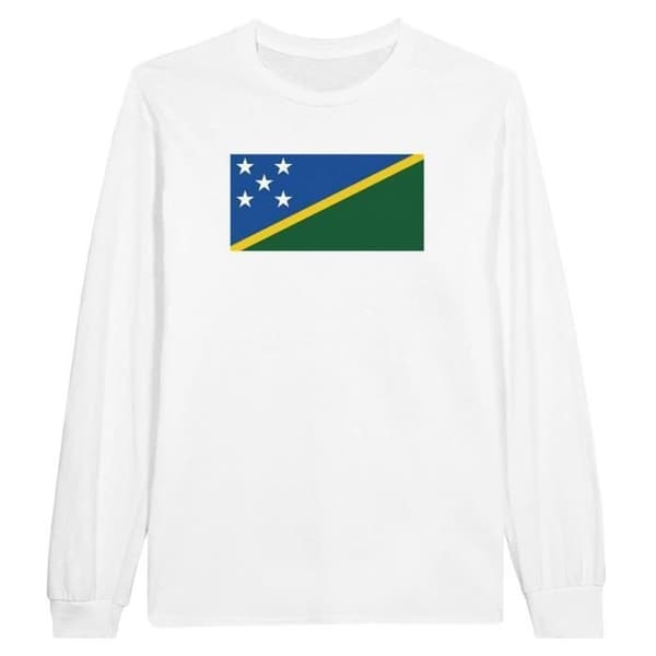 Langærmet T-shirt - PIXELFORMA - Salomons flag - Hvid - Regular - 100% bomuld Vit S