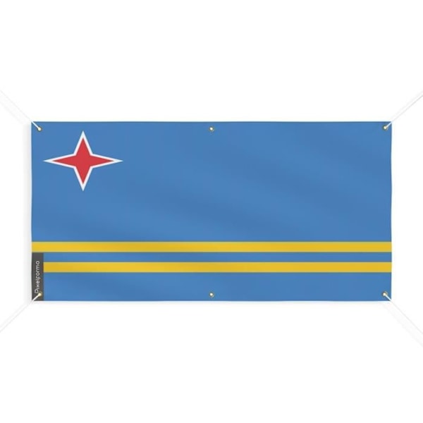 Banner Flag of Aruba 6 eyelets 140x280cm i polyester