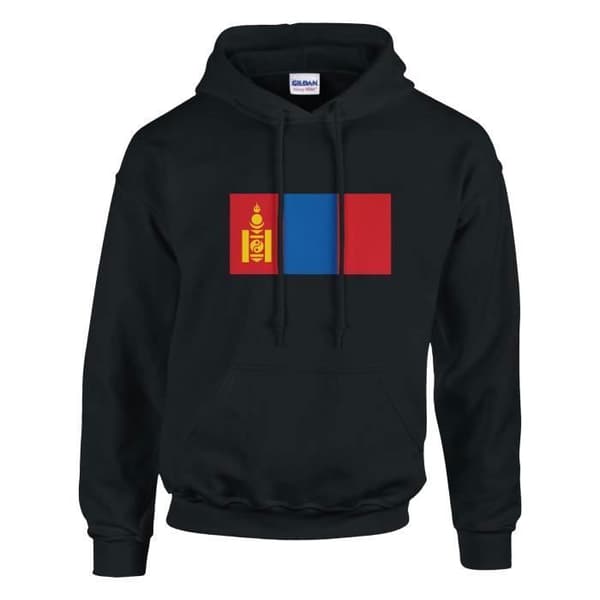 Hættetrøje - PIXELFORMA - Mongoliets flag - Sort - Øko-venlig - Bomuld/polyester Svart XXL