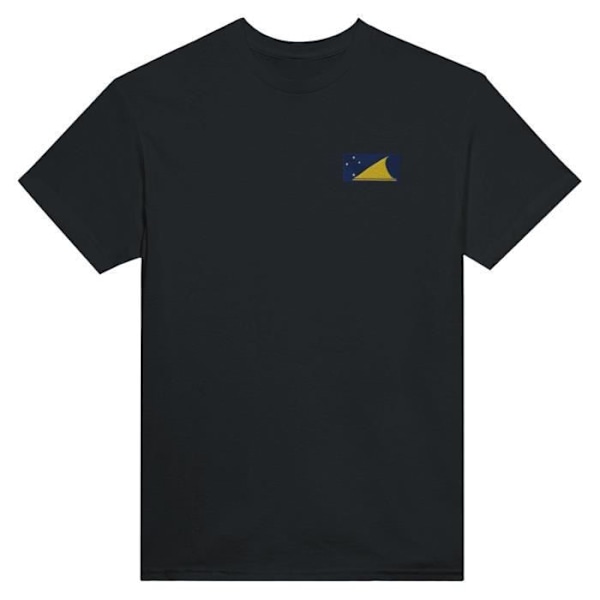 Tokelau Flag Broderi T-Shirt i Sort Svart XL