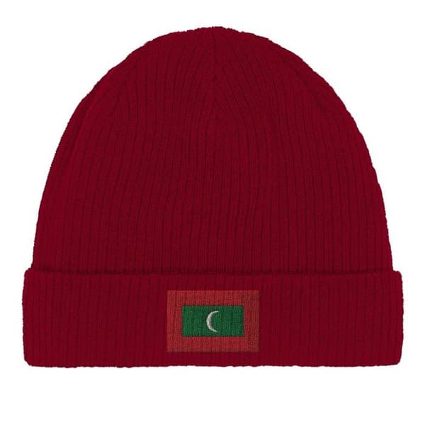 Bonnet Drapeau Maldiverna i Röd Röd