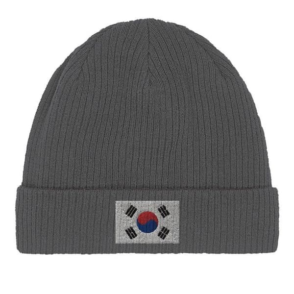 Bonnet Flagga Sydkorea i Grå Grå
