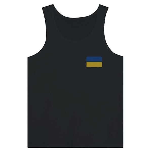 Ukraine Flag Embroidery Tank Top i Svart Svart jag