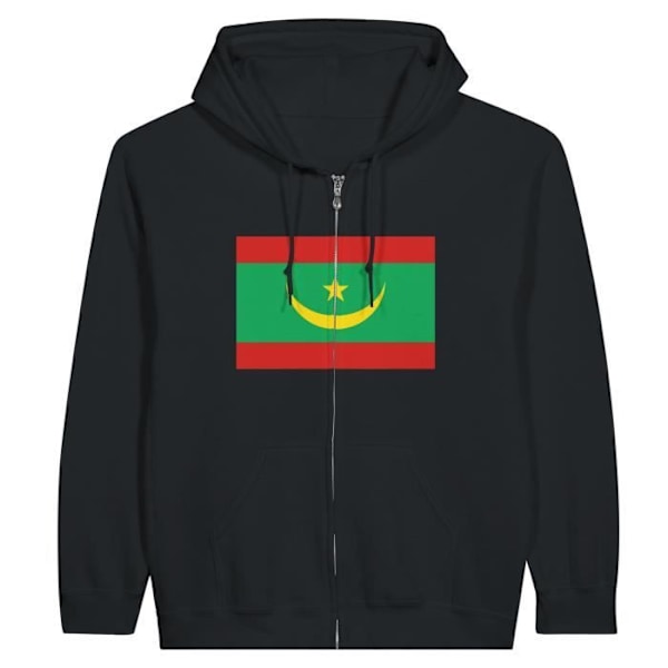 Musta Mauritania Flag vetoketjuhuppari Svart S