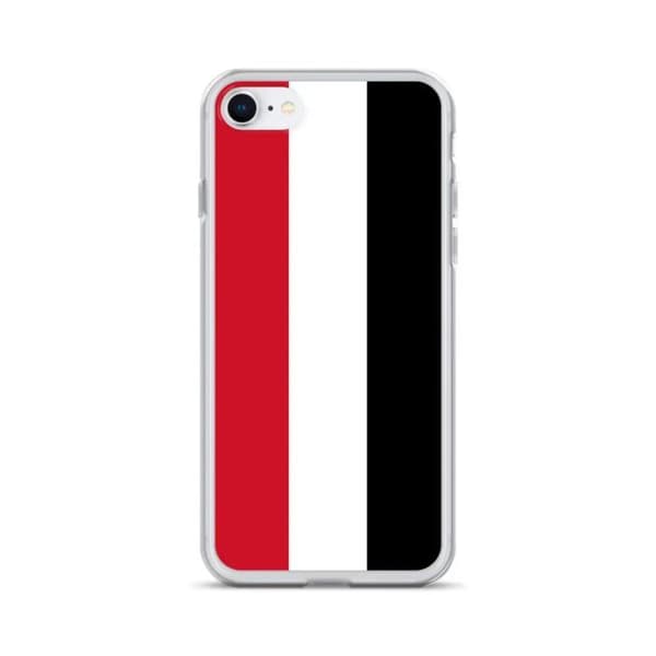 Coque iPhone - PIXELFORMA - iPhone 8 - Fuld beskyttelse - Blødt silikon - Mat Jemens flagga