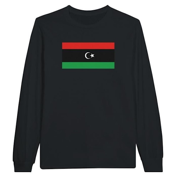 Libya Flag pitkähihainen musta T-paita Svart XXXL