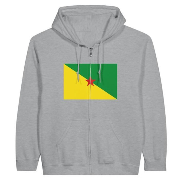 Hættebluse - PIXELFORMA - Guyane Flag - Grå - Polyester-Bomuld - Lange ærmer Grå S