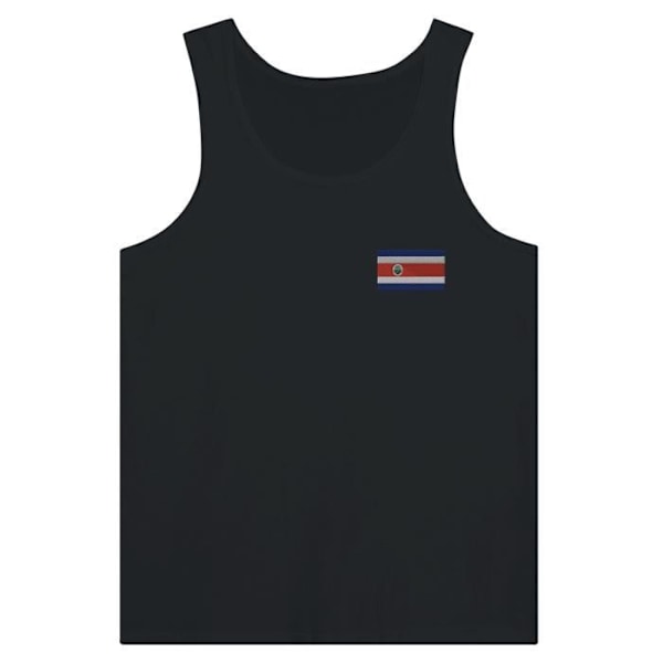 Costa Rica Flag Broderi Tank Top i Sort Svart XS