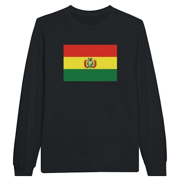 Bolivia Flag Langærmet T-Shirt i Sort Svart M