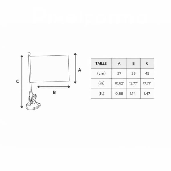 Flag - England - 27 x 35 cm - Suction Cup Pole - Polyester - Double-sided print Flerfärgad