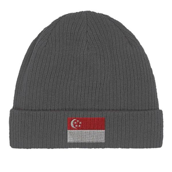 Bonnet Drapeau Singapore i Grå Grå