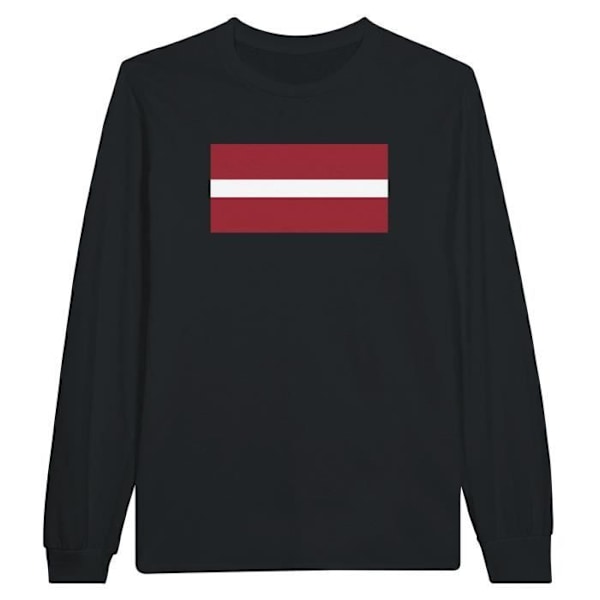 Latvia Flag Langærmet T-shirt i sort Svart jag