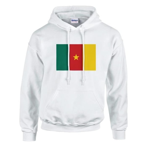 Cameroon Flag Hoodie i Vit Vit M