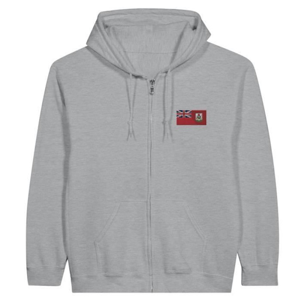 Sweatshirt med hætte - PIXELFORMA - Bermuda Flag - Grå - Lange ærmer - Hættekrave Grå M