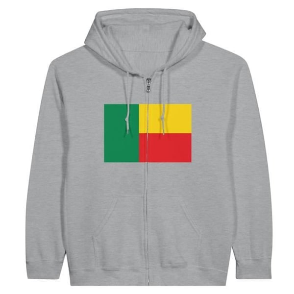 Benin Flag vetoketjuhuppari harmaa Grå XXL