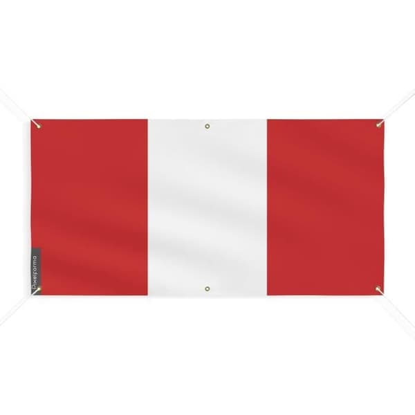 Peru Flag Banner 6 öljetter 130x260cm i polyester