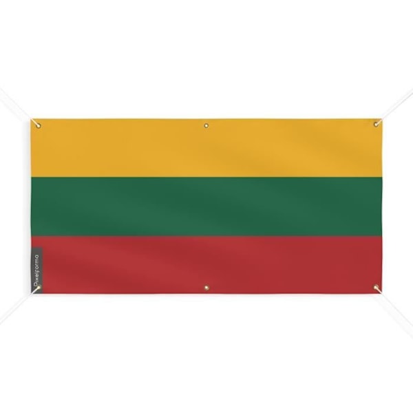 Litauens flagga banner 6 öljetter 140x280cm i polyester