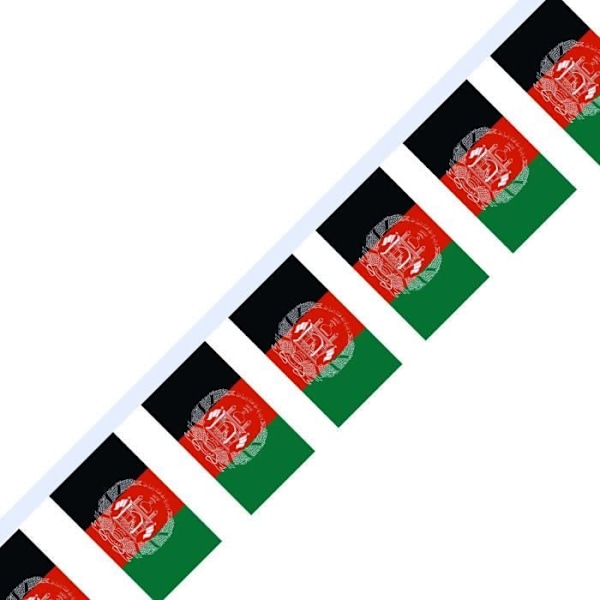 Afghanistan Flagguirlande i 100 stykker 14x21cm