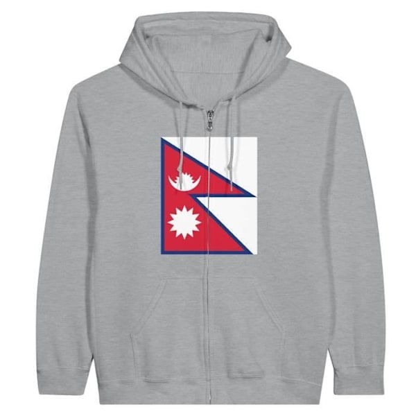 Nepal Flag vetoketjuhuppari harmaa Grå jag