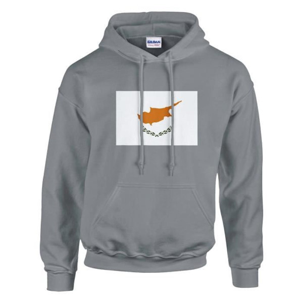 Hættetrøje - PIXELFORMA - Cyperns flag - Grå - Bomuld-Polyester - Øko-venlig Grå M