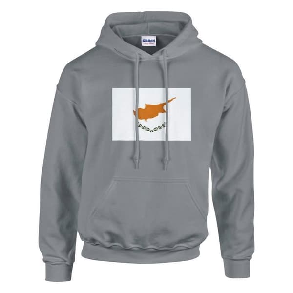 Huvtröja - PIXELFORMA - Cyperns flagga - Grå - Ekologisk bomull-polyester - Miljövänlig Grå M