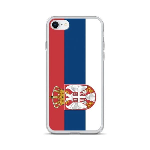 Coque til iPhone - PIXELFORMA - iPhone 7 - Serbiens flag - Blødt silikone - Let design Serbiens flagga