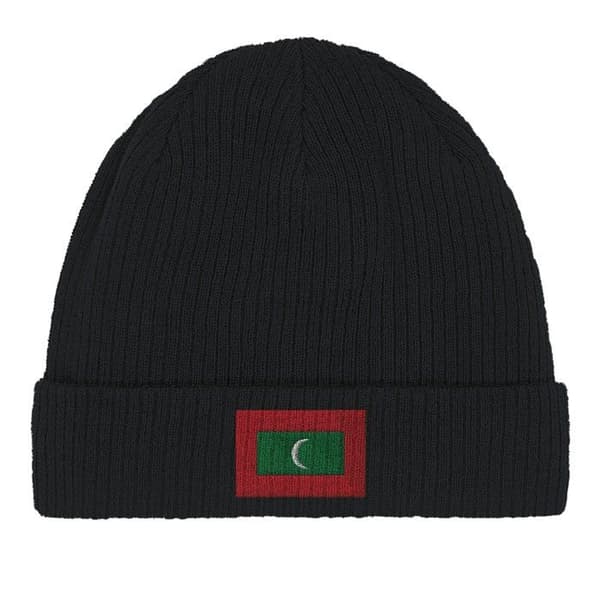 Bonnet Drapeau Maldiverna i Svart Svart