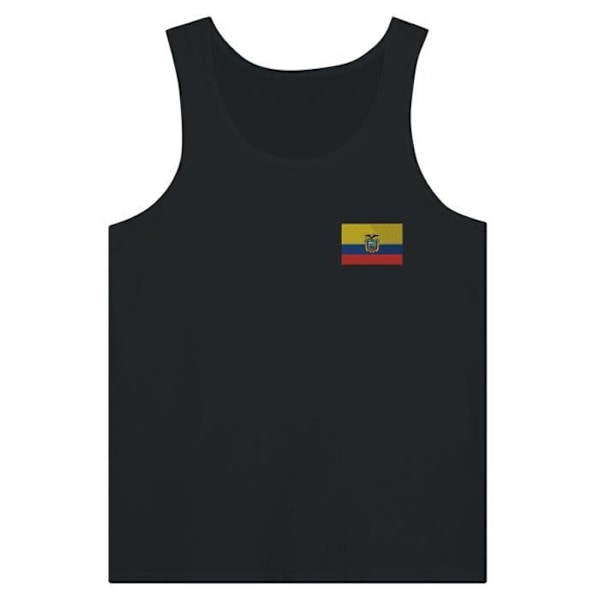 Ecuador Flag Broderi Tank Top i Sort Svart XL