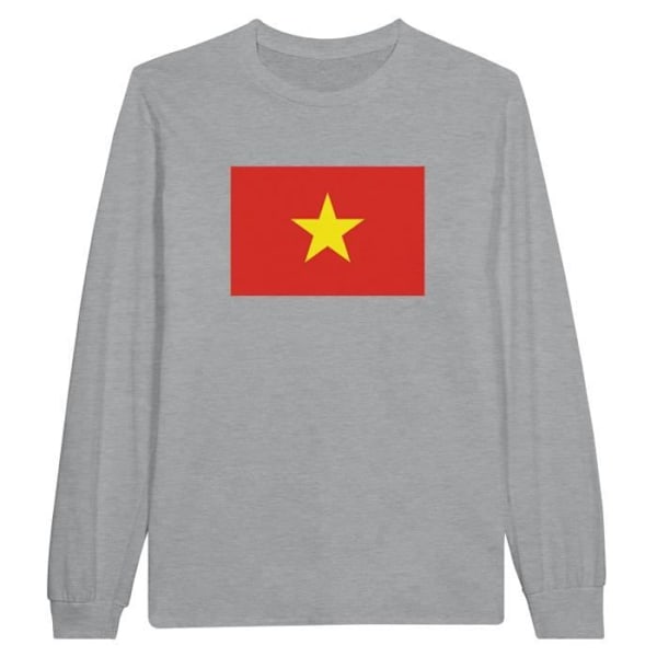 Vietnam Flag langærmet T-shirt i grå Grå M