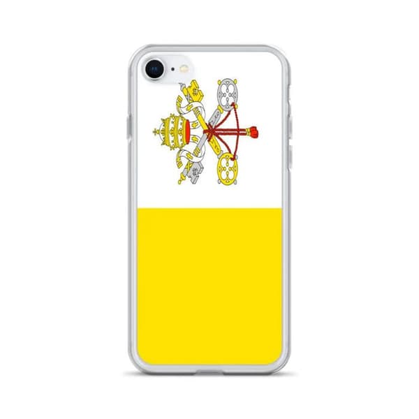 Coque - PIXELFORMA - iPhone 8 - Vatikanets flag - Fuld beskyttelse - Blødt silikone Vit