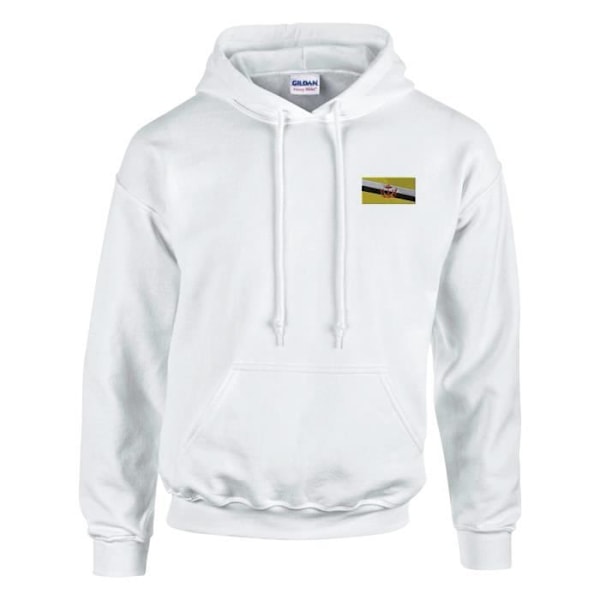 Brunei Flag Broderi Hoodie i Vit Vit M