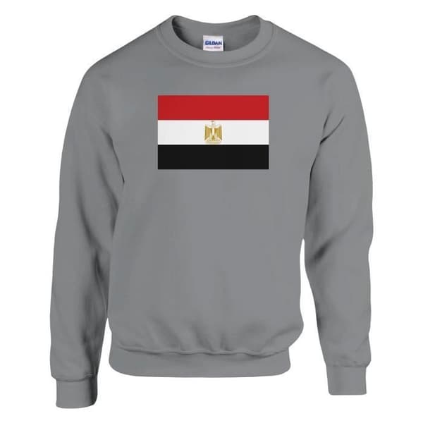 Sweatshirt - PIXELFORMA - Egyptens flag - Grå - Lange ærmer - Unisex Grå XXXL